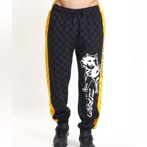 Amstaff Dozer Sweatpants‎ - Black / Yellow , Sz Large